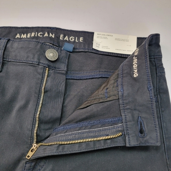 American Eagle Black Next Level Stretch High Rise Jeggings Sz 10/30 NEW - Picture 5 of 16